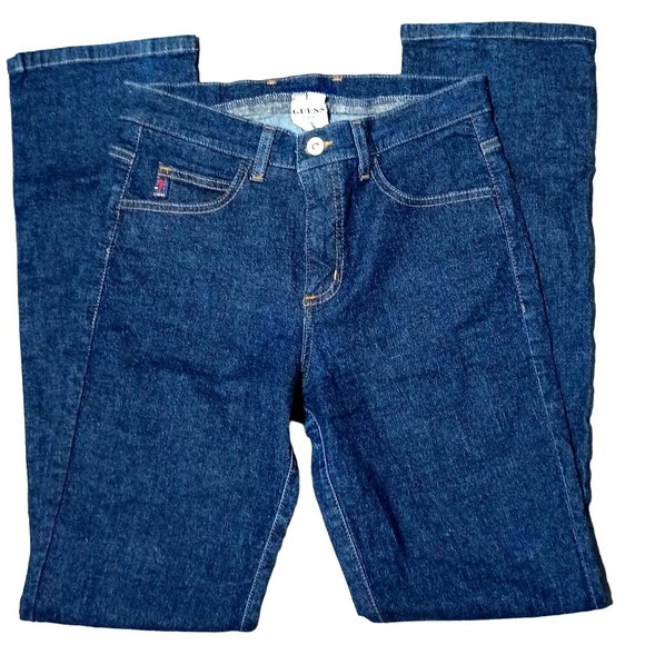 Vintage Guess Jeans Womens Size 28 Made in USA Dark Blue Wash Stretch Denim - Picture 2 of 10
